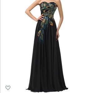GRACE KARIN Strapless Embroidered A-line dress
